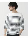 【SALE/45%OFF】nano・universe パネルボーダーボートネックTシャツ7S ナノユニバース カットソー【RBA_S】【RBA_E】