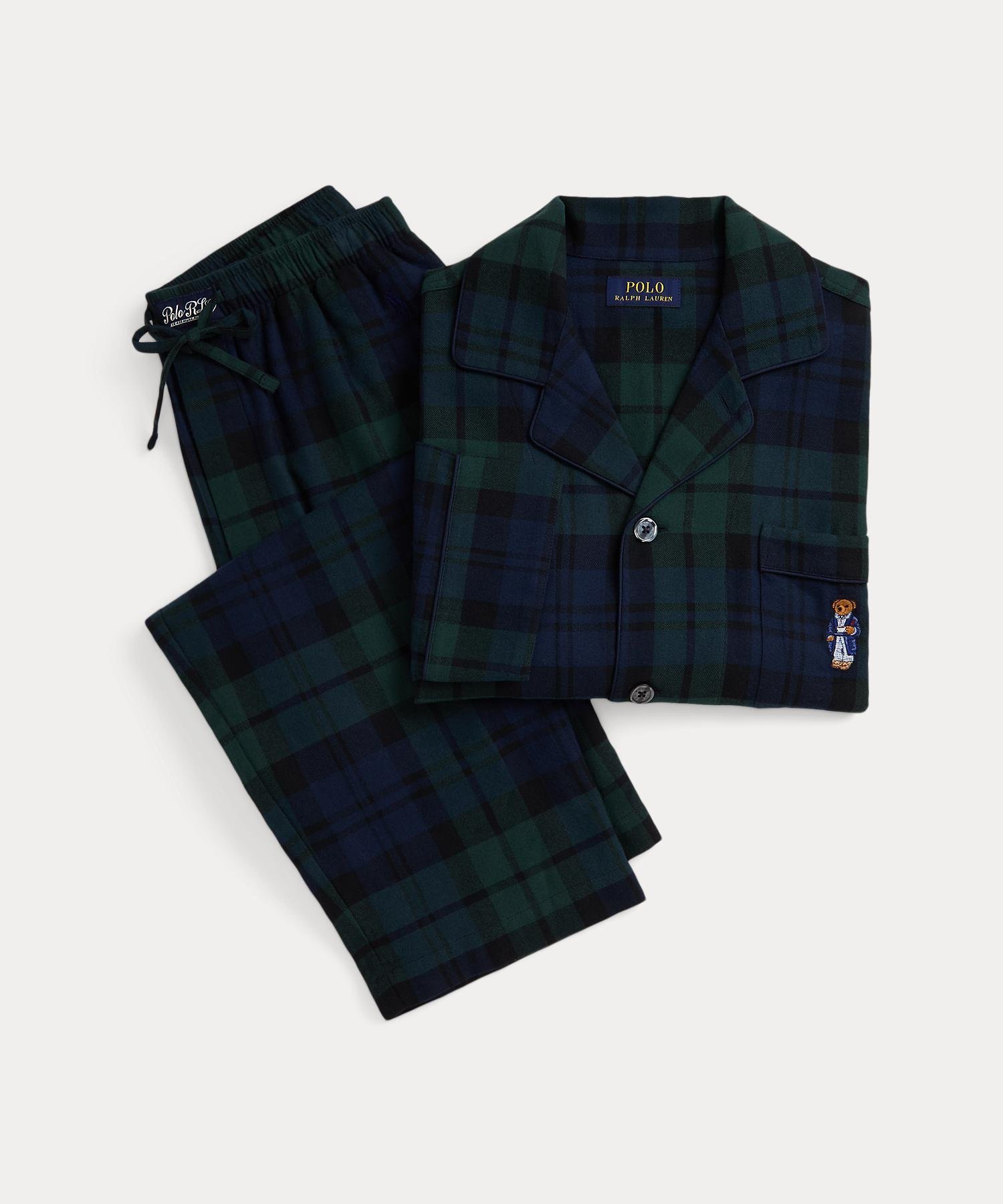 RALPH LAUREN HOME Polo ベア チェック フランネル パジャマ セット ラルフローレン インナー・ルームウェア その他のインナー・ルームウェア グリーン【送料無料】