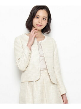 【SALE/50%OFF】Dessin(Ladies) ノーカラーツィードジャケット デッサン コート/ジャケット【RBA_S】【RBA_E】【送料無料】