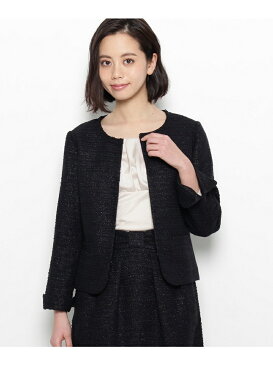 【SALE/50%OFF】Dessin(Ladies) ノーカラーツィードジャケット デッサン コート/ジャケット【RBA_S】【RBA_E】【送料無料】