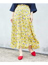 【SALE/70%OFF】ELLE タッキングフラワープリントスカート エル スカート【RBA_S】【RBA_E】