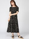 SPIGA ギャザー花柄ティアードマキシOP スピーガ ワンピース