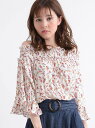 【SALE/36%OFF】MAJESTIC LEGON 【WEB限定価格】☆J袖ボリュームフリル花柄ブラウス マジェスティックレゴン シャツ/ブラウス【RBA_S】【RBA_E】