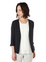 NATURAL BEAUTY BASIC ドビーセットアップノーカラージャケット ナチュラルビューティベーシック【送料無料】