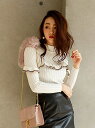 【SALE/50%OFF】LIP SERVICE モックネックフリルニット リップサービス ニット【RBA_S】【RBA_E】