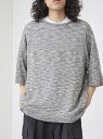 【SALE/60%OFF】CPCM メランジクルーネック半袖ニット シーピーシーエム トップス ニット ネイビー オレンジ グレー