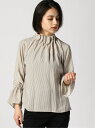 【SALE/40%OFF】BABYLONE ハイネックギャザーBL バビロン シャツ/ブラウス 長袖シャツ ホワイト ネイビー【送料無料】