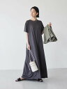 AMERICAN HOLIC サラッとマキシAラインカットワンピース アメリカン ホリック ワンピース 長袖ワンピース グレー ブラック ブラウン グリーン