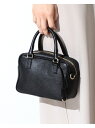 Demi-Luxe BEAMS GIANNI NOTARO / スクエア ボストンバッグ デミルクス ビームス バッグ トートバッグ ブラック ピンク【送料無料】