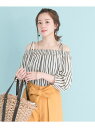 【SALE/50%OFF】URBAN RESEARCH ストライプオフショルブラウス アーバンリサーチ シャツ/ブラウス【RBA_S】【RBA_E】【送料無料】