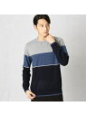 【SALE/40%OFF】COMME CA MEN ハイゲージ カラーブロックニット コムサメン ニット【RBA_S】【RBA_E】【送料無料】