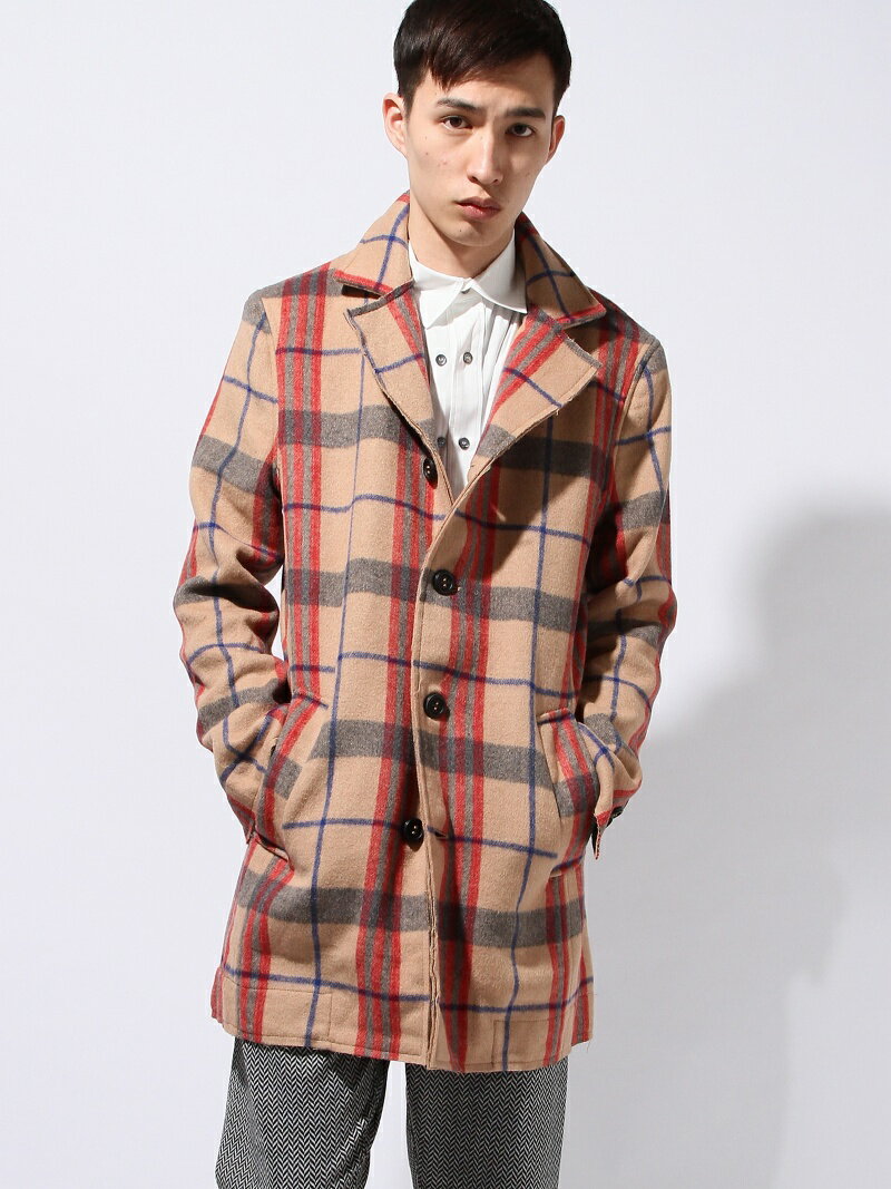 DOWBL タータンチェックチェスターコート ダブル