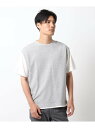 THE SHOP TK 【接触冷感】ポリエチレンフェイクベストTシャツ ザ ショップ ティーケー カットソー Tシャツ グレー ブラウン ベージュ ネイビー