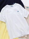 SHIPS any 【SHIPS any別注】LACOSTE: PIQUE クルーネック Tシャツ◇ シップス カットソー Tシャツ ホワイト ベージュ ブラウン イエロー ネイビー【先行予約】*【送料無料】