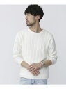 【SALE/50%OFF】nano・universe コットンケーブルクルーネックニット ナノユニバース ニット【RBA_S】【RBA_E】
