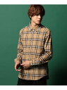 【SALE/28%OFF】UNION STATION ネルチェックシャツ メンズ ビギ シャツ/ブラウス 長袖シャツ ベージュ ホワイト ネイビー【RBA_E】