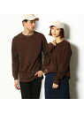 Purple&Yellow ラウンド ワッフル ロング クルーネック長袖Tシャツ コムサイズム カットソー Tシャツ ブラウン ホワイト レッド ベージュ【送料無料】