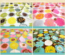 W巾オックス生地北欧テイスト【NEシリーズ】 Happy!FlowerPatternとっても大胆な色づかいとプリント柄が特徴的!北欧ファブリックテイストの生地たくさんのお花を並べたかわいい生地です。(ダブル巾・広巾オックス生地)