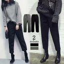 クロップドパンツ レディース ボトムス パンツ ウール ウールパンツ ハイウエスト おしゃれ 可愛い ブラック 秋冬 2017秋冬新作 S/M/L/XL/2XL/3XL/4XL 【9530-bm116d】【予約販売:7-10営業日】【送料無料】メ込
