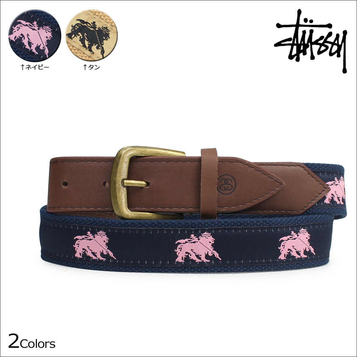 [ポイント最大16倍] ステューシー STUSSY ベルト メンズ バックル ニードルポイント NEEDLE POINT BELT 2カラー