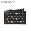 JIMMY CHOO ジミーチュウ 財布 二つ折り レディース L字ファスナー スタッズ WALLET ブラック 黒 MEERA-LTR