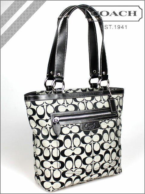 コーチ COACH [3/17 追加入荷] [ホワイト×ブラック]ランチ トート ペネロピ シグネチャー PENELOPE SIGNATURE LUNCH TOTE WHITE×BLACK[F14693] アウトレット/新品/レディース/送料無料