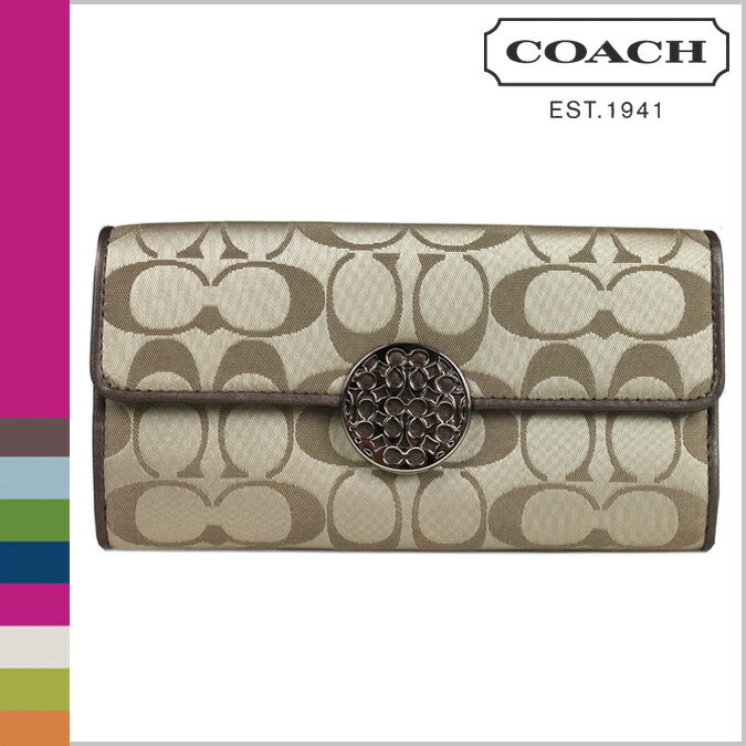 コーチ COACH F46765 三つ折り長財布 [カーキ×カッパー] アレックス シグネチャー スリム エンベローブ ウォレット 正規アウトレット/OUTLET/シグネチャー/送料無料/USA FACTORY/通販/新品★対象商品大幅値下げ★到着後レビューを書くと送料無料★シグネチャー バッグ 財布 正規アウトレットCOACH コーチ