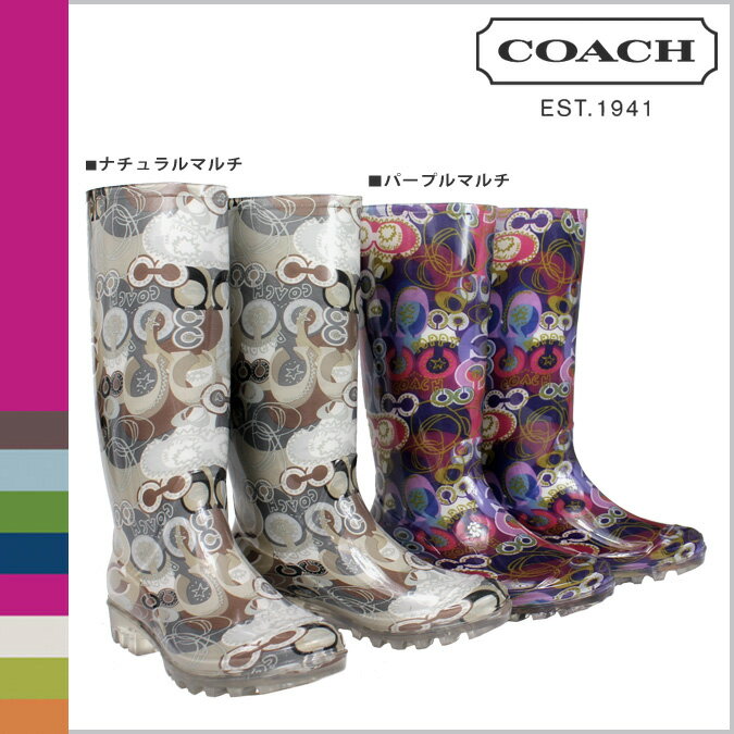 コーチ COACH [2カラー] レインブーツ ピクシー ポップ C グレイザー 長靴 PIXY POP C GLASER RAIN BOOTS [A7481/Q497] 新品/正規アウトレット/あす楽