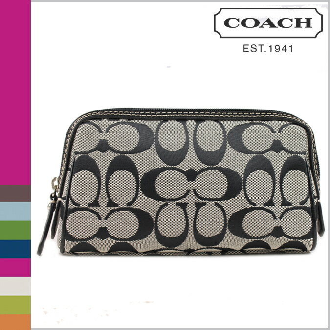 コーチ COACH F46331 ポーチ [ブラック×ホワイト] シグネチャー コスメ 正規アウトレット/OUTLET/シグネチャー/送料無料/USA FACTORY/通販/新品