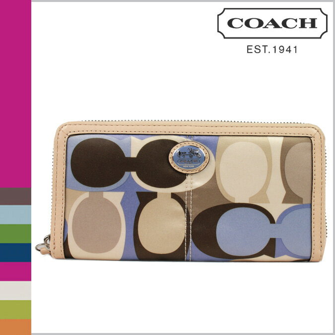 コーチ COACH F47103 長財布 [ニュートラルブルー] サットン シグネチャー スカーフプリント 正規アウトレット/OUTLET/シグネチャー/送料無料/USA FACTORY/通販/新品 ［7/28 再入荷］