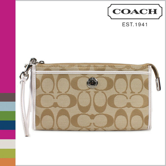 コーチ COACH F47419 長財布 [ライトカーキ×ホワイト] デイジー シグネチャー ジッピー ウォレット 正規アウトレット/OUTLET/シグネチャー/送料無料/USA FACTORY/通販/新品