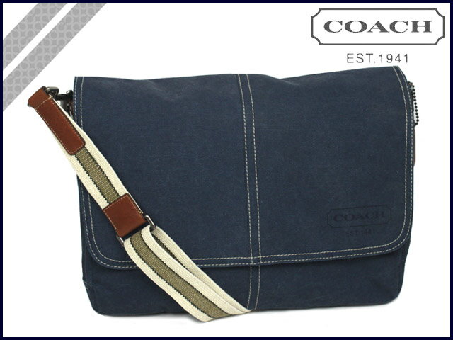 コーチ COACH F70381 メンズ [ネイビー] キャンバス メッセンジャーバッグ 正規 アウトレット/USA/FACTORY/通販/新品