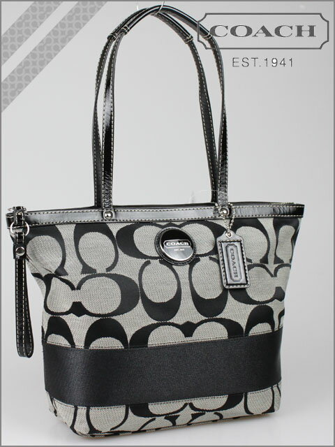 コーチ COACH [3/17 再入荷] [ブラック×ホワイト]トートバッグ シグネチャー SIGNATURE TOTE BAG BLACK × WHITE[F15112] アウトレット/新品/レディース/送料無料