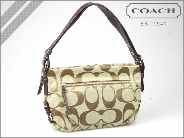 コーチ COACH F15068 ショルダーバッグ [カーキ×マホガニー] シグネチャー 正規アウトレット/OUTLET/シグネチャー/送料無料/USA FACTORY/通販/新品[6/28 再入荷]