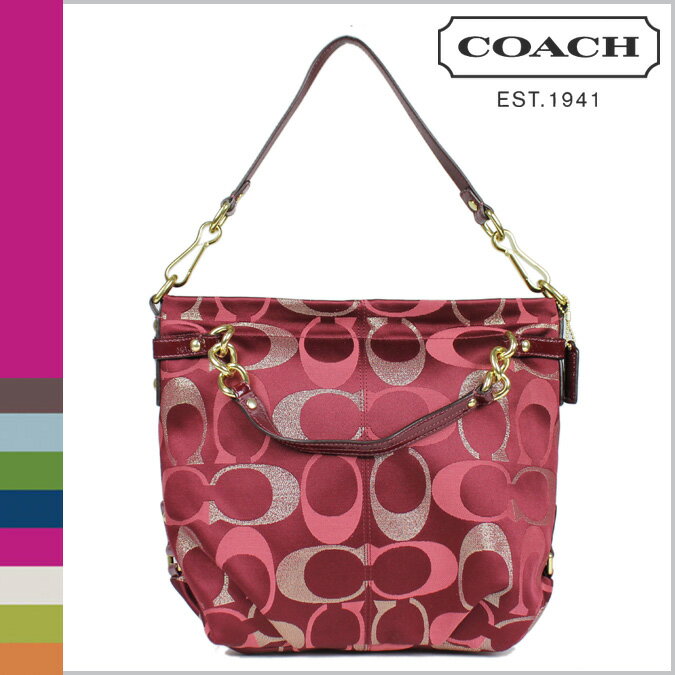 コーチ COACH [レッドマルチ]ショルダーバッグ 3カラー メタリック シグネチャー ブルック 2way 3COLOR METALIC SIGNATURE BROOKR[F18004] 正規アウトレット/新品/送料無料