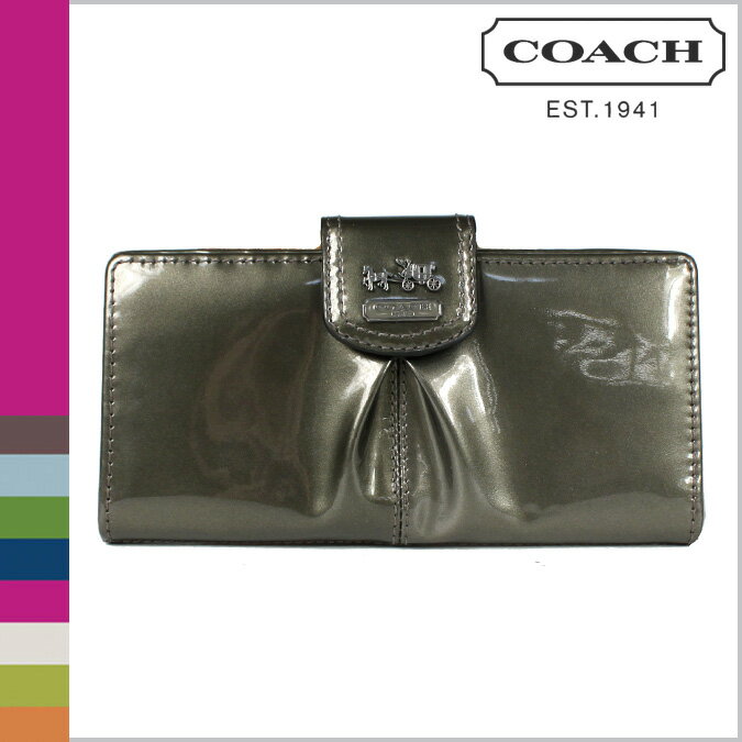 コーチ COACH [ピューター] 長財布 マディソン パテント スキニー ウォレット MADISON PATENT SKINNY WALLET PEWTER [F46618]正規アウトレット/新品/送料無料