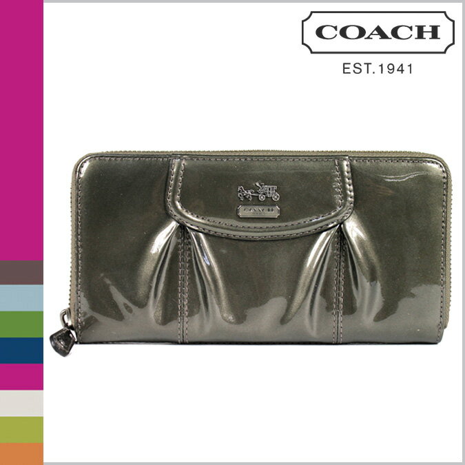 コーチ COACH [ピューター]長財布 マディソン パテント アコーディオン ジップ アラウンド ウォレットMADISON PATENT ACCORDION ZIP AROUND WALLET[F46620]正規アウトレット/新品/送料無料