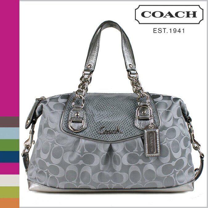 コーチ COACH F17192 2way ボストンバッグ [グレー] アシュレー シグネチャー サテン サッチェル 正規アウトレット/OUTLET/シグネチャー/送料無料/USA FACTORY/通販/新品 [7/21 追加入荷]