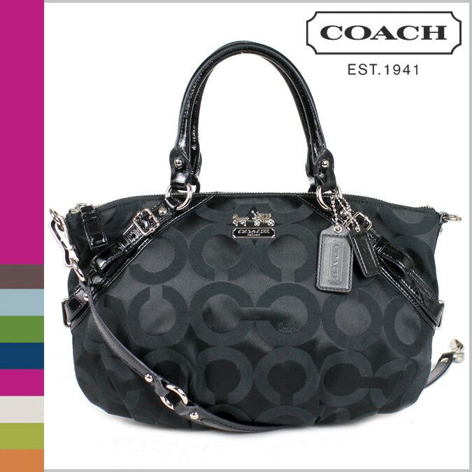 コーチ COACH [ブラック] 2WAY ボストンバッグ マディソン オプ アート サティーン ソフィア サッチェル MADISON OP ART SATEEN SOFIA SATCHEL 2WAY BOSTON BAG [F17693] 正規アウトレット/新品/送料無料