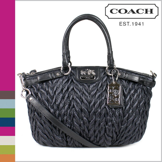 コーチ COACH [3/14 追加入荷] [ブラック] 2WAY ボストンバッグ マディソン キルテッド シェブロン ナイロン リンジー MADISON QUILTED CHEVRON NYLON LINDSAY 2WAY BOSTON BAG [F18637] アウトレット/新品/レディース/送料無料◆あす楽　COACH全品 [到着後レビューを書くと送料無料]バッグ 財布 シグネチャー アウトレット COACH コーチ