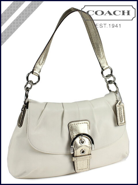 コーチ COACH [ホワイト×ゴールド]ショルダーバッグ ソーホー レザー フラップ SOHO LEATHER FLAP SHOULDER BAG WHITE×GOLD〔F17217〕 アウトレット/新品/レディース/送料無料〔3/24追加入荷〕