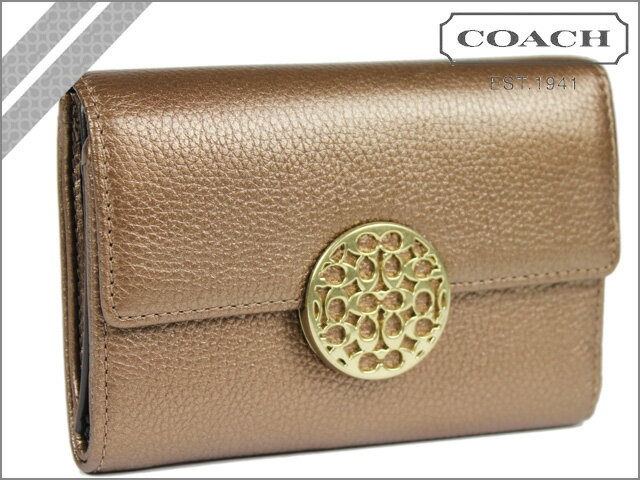 コーチ COACH [カッパー]三つ折り財布 アレックス レザーコンパクト クラッチALEX LEATHER COMPACT CRATCH COPPER[F46329] アウトレット/新品/レディース/送料無料