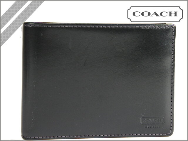 コーチ COACH FS4658 メンズ [ブラック] 二つ折り財布 ウォーターバッファロー/ダブル/ビルフォード/ID/ウォレット ブラック 正規 アウトレット/USA/FACTORY/通販/新品