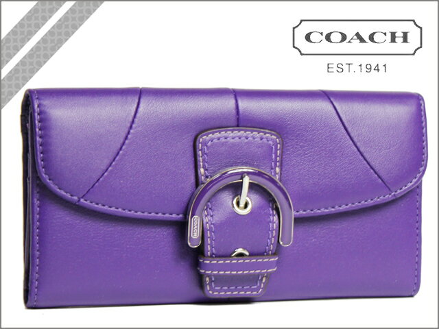 コーチ COACH [プラム] 長財布 ソーホー レザー バックル スリム エンベローブ SOHO LEATHER BUCKLE SLIM ENVELOPE WALLET BLACK[F45622] 正規アウトレット/新品/送料無料