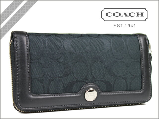 コーチ COACH [3/17、3/22 再入荷] [ブラック]長財布 シグネチャー ジップ アラウンドSIGANTURE ZIP AROUND WALLET/BLACK [F46031] アウトレット/新品/レディース/送料無料