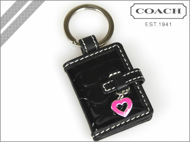 コーチ COACH F92348 キーホルダー [ブラック] [キーリング付き]エンボスド パテント シグネチャー ピクチャーフレーム 正規アウトレット/OUTLET/シグネチャー/送料無料/USA FACTORY/通販/新品[7/7 再入荷]