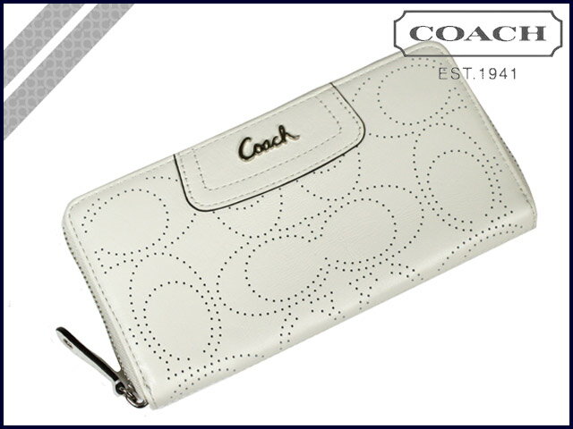 コーチ COACH F45560 長財布 [ホワイト] パーフォレイテッド レザー ジップ アラウンド 正規アウトレット/OUTLET/シグネチャー/送料無料/USA FACTORY/通販/新品★対象商品大幅値下げ★到着後レビューを書くと送料無料★シグネチャー バッグ 財布 正規アウトレットCOACH コーチ