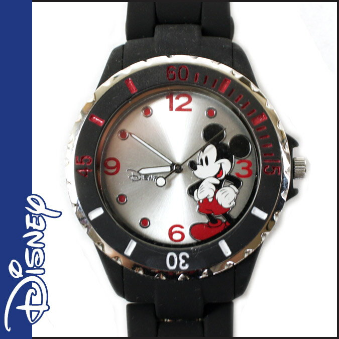 ［男女兼用］ ディズニー/Disney 腕時計 ［スマイルミッキー］ ブラック スチール グッズ Mickey WATCH 10P09Mar12［あす楽］［★☆］ ［正規品］[送]