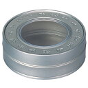 【茶筒・茶葉ストッカー保存缶】【マイティ缶(穴あき)】【Φ108mm×H35mm(窓サイズΦ60mm)】【丸平缶】