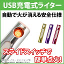 電子ライター スリム USBライター 電熱 充電式 USB充電式ライター ガス・オイル不要 熱線ライター 防災グッズ 防災用品 ライター タバコ たばこ ER-MBLT